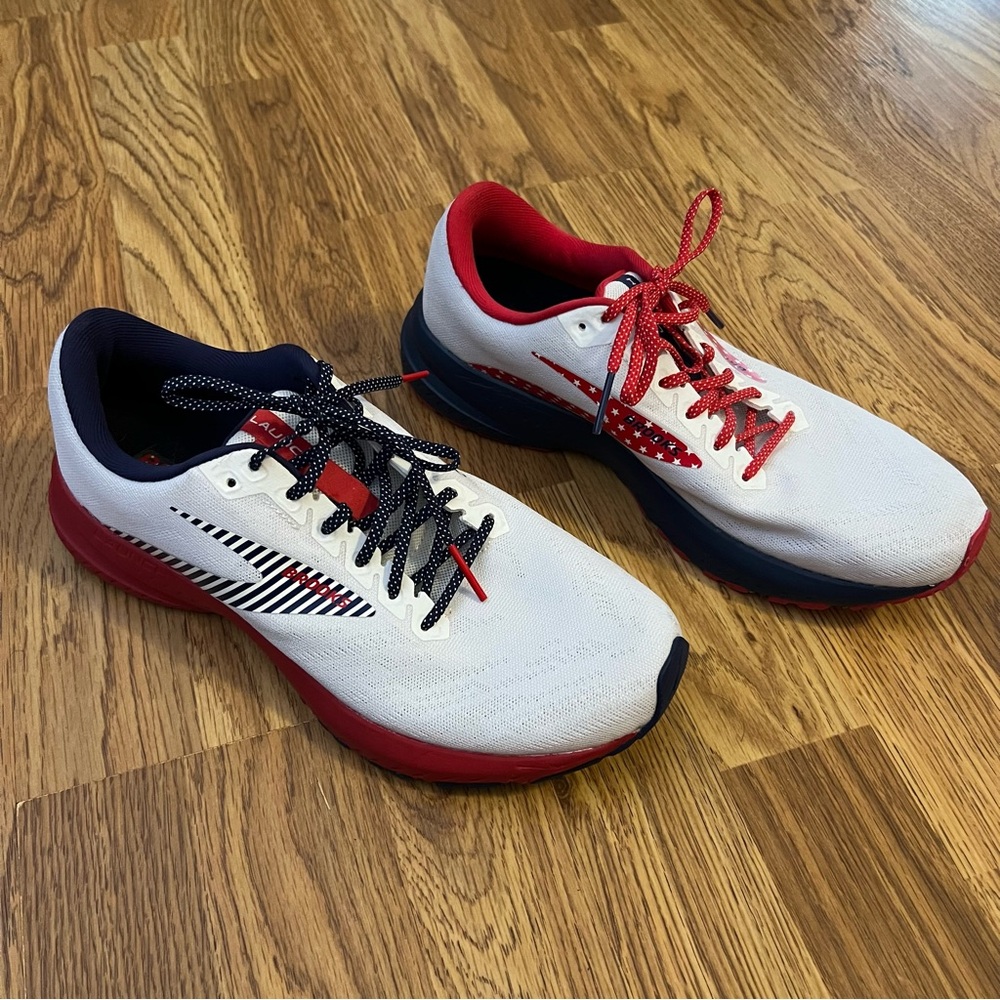 Brooks Launch 7 Red White and Blue USA Casual Running Olympic Sneakers - Picture 2 of 13